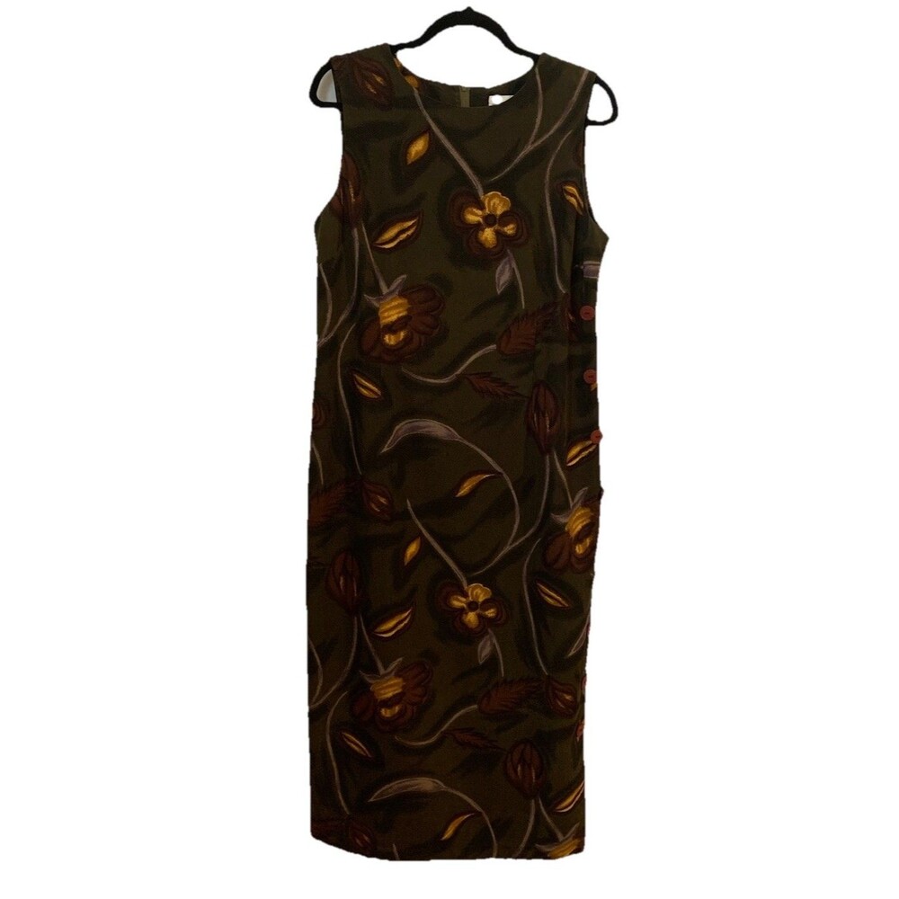 R&K Womens Size 12 Dress Vintage Maxi Sleeveless Floral Artsy